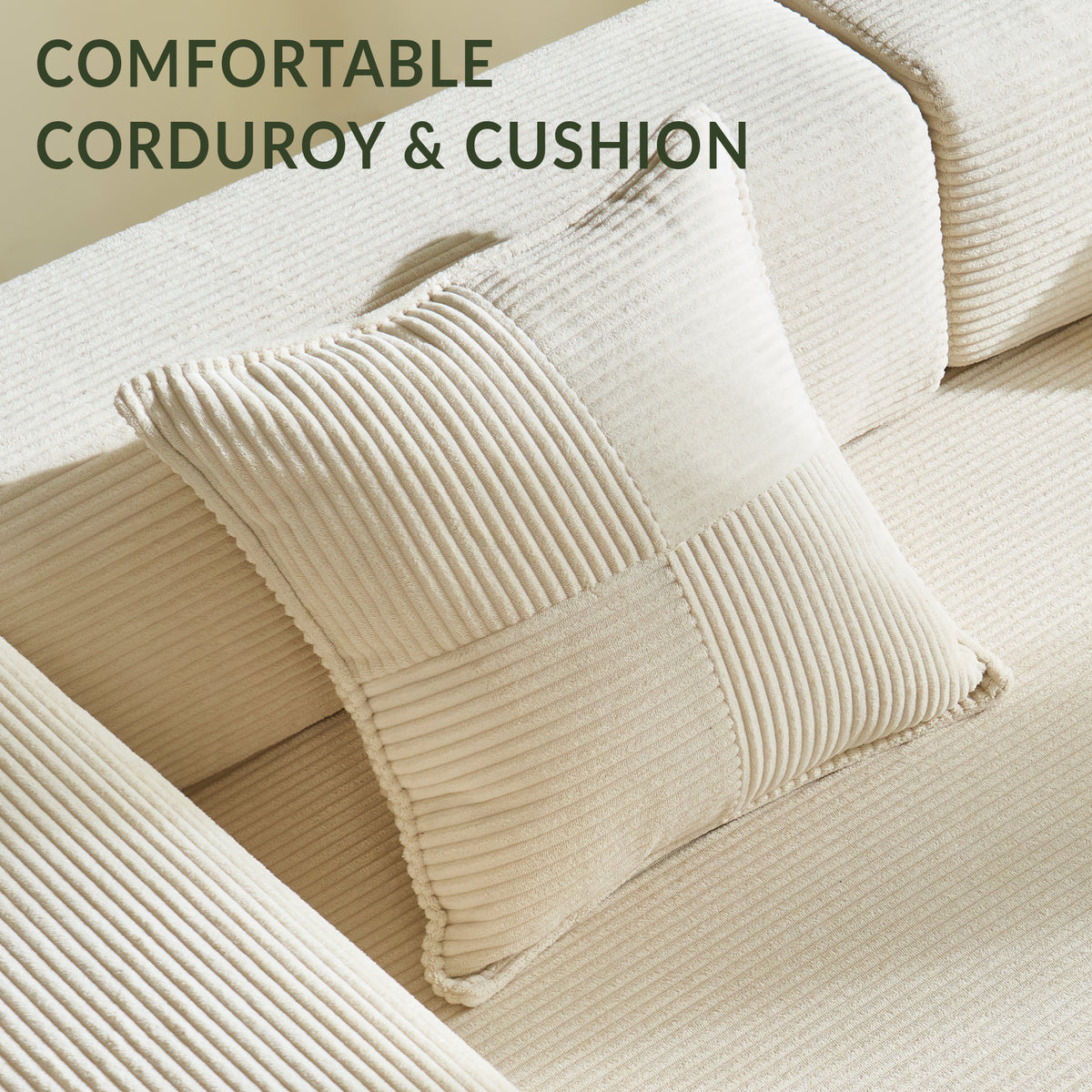 YINIX 62.9" Convertible Sleeper Sofa Bed with 2 Pillows, Removable Floor Sofa Couch for Living Room Small Spaces, Beige