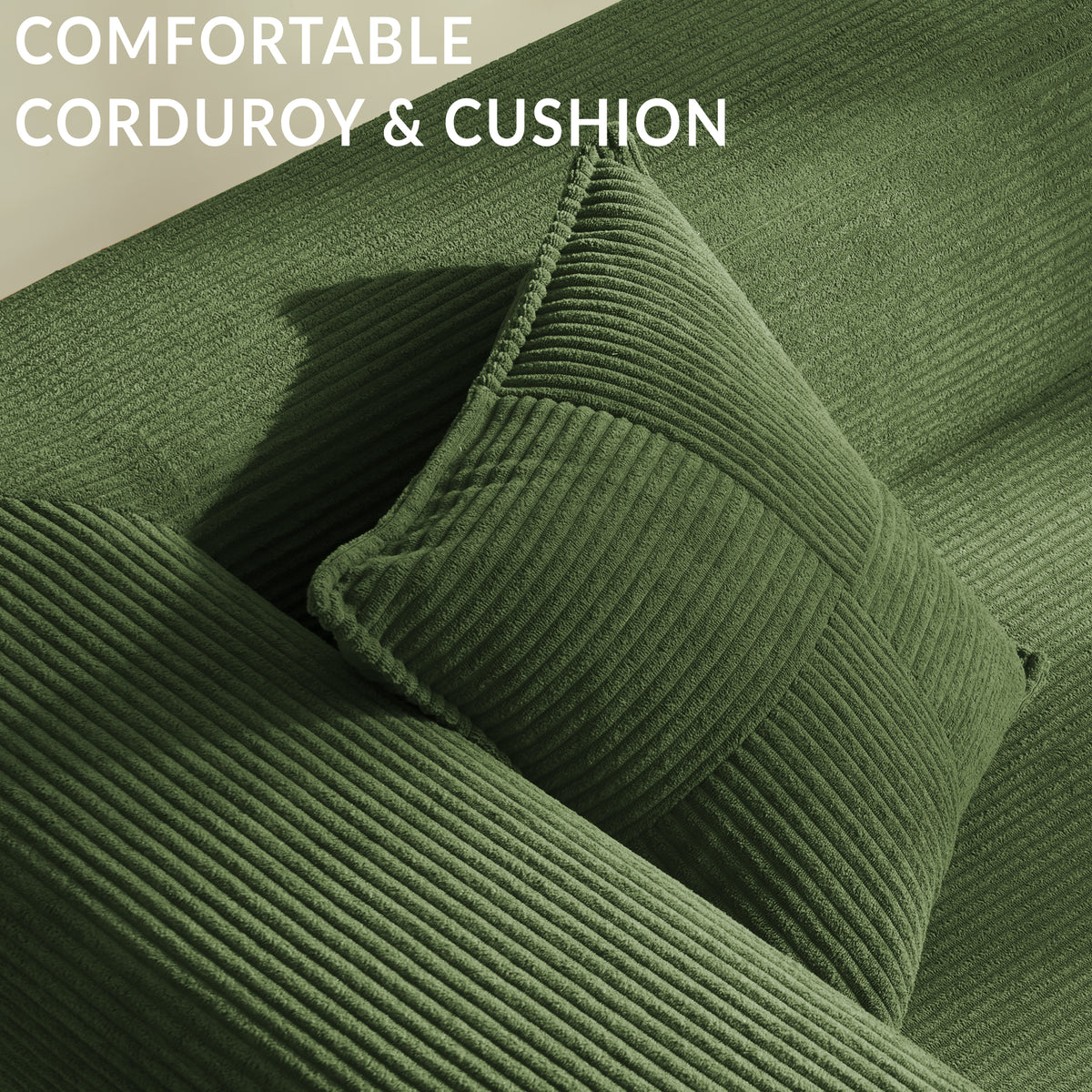 YINIX 62.9" Convertible Sleeper Sofa Bed with 2 Pillows, Removable Floor Sofa Couch for Living Room Small Spaces, Green